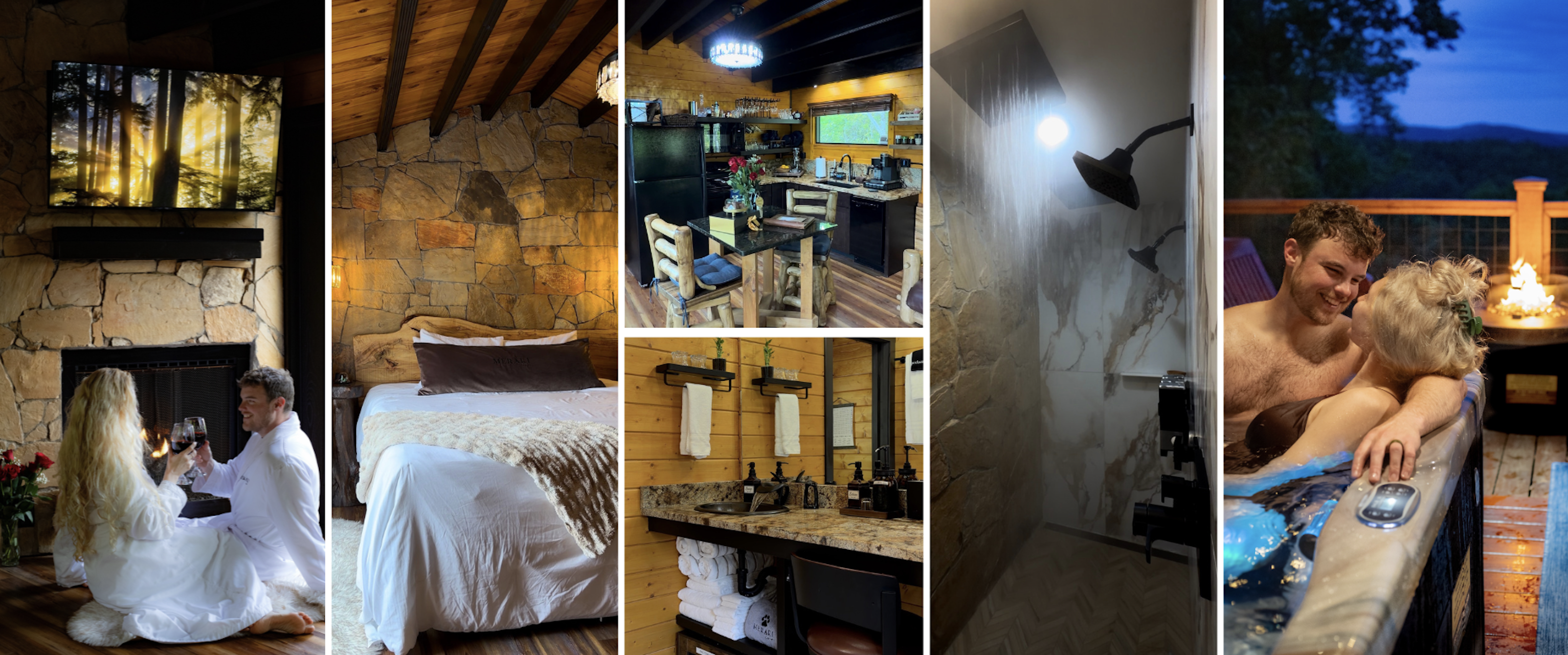 Mountain home amenities and couple shot by content creator 
