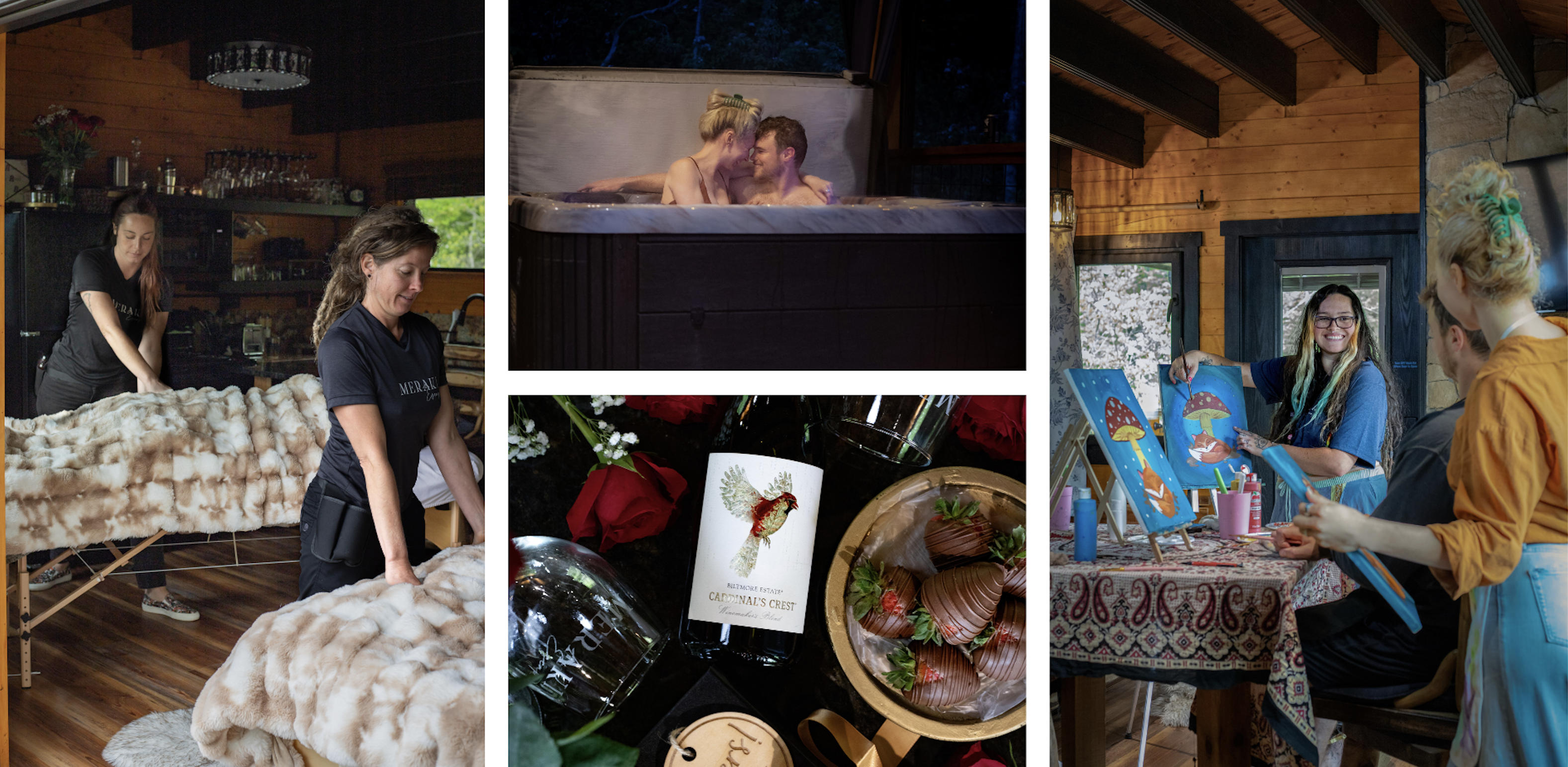 massage and art class as part of luxury mountain stay shot by content creator 